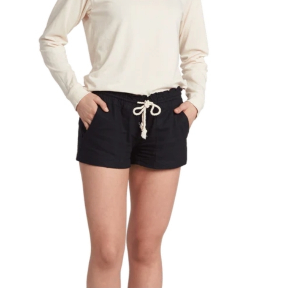 Roxy Oceanside Black Linen Blend Beach Casual Lightweight Shorts - Size XS